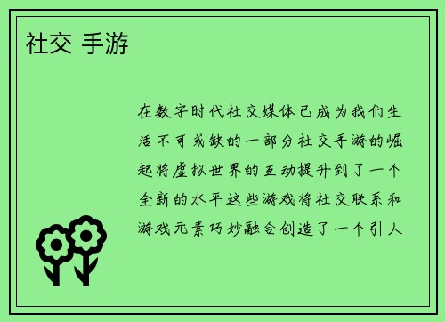 社交 手游